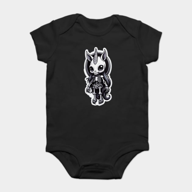 Skeleton Unicorn 3 Baby Bodysuit by Grave Digs